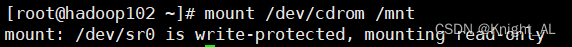 mount: /dev/sr0 is write-protected, mounting read-only