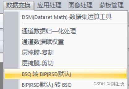 BSQ格式数据转换为RSD缺省的BIP格式数据