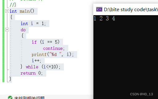 Print 1, 2, 3, 4 and then loop endlessly