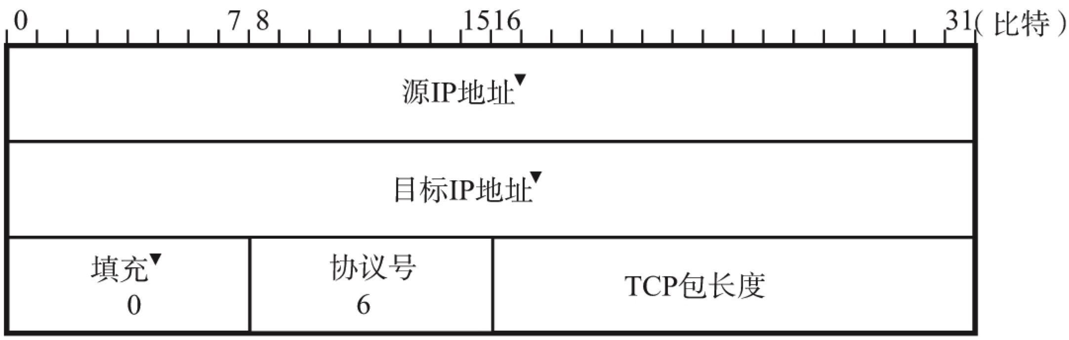 用于校验和计算的TCP伪首部