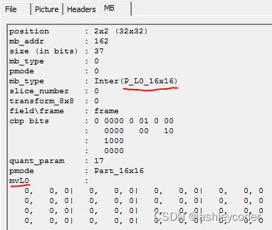 P帧才有运动矢量motion vectors L0 and L1