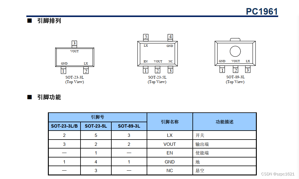 PC1961干电池同步升压芯片低纹波高效率只需三个外围元器件