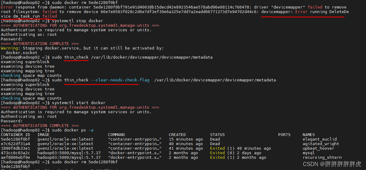 docker devicemapper: Error running DeleteDevice dm_task_run failed