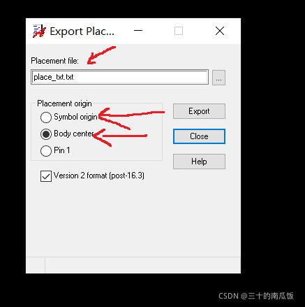 export setting