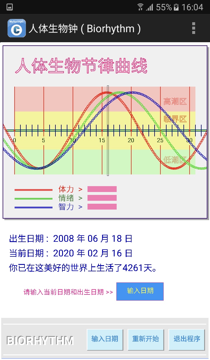 人体生物钟程序编制(c语言)