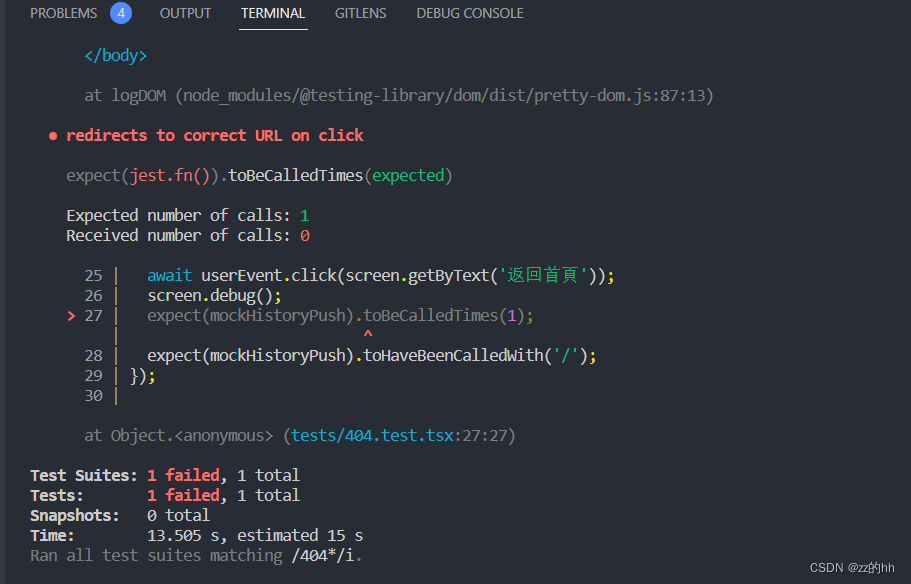 如何使用Jest通过调用history.push来测试ReactRouter_jest 怎么 mock historyCSDN博客