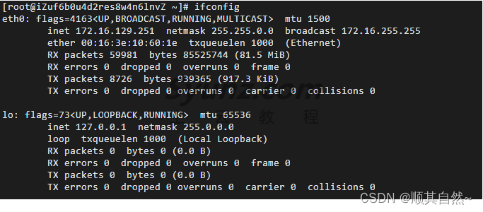 ifconfig-显示和配置网络