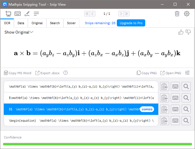 Mathpix：非常好用的公式生成器，可以图片转公式