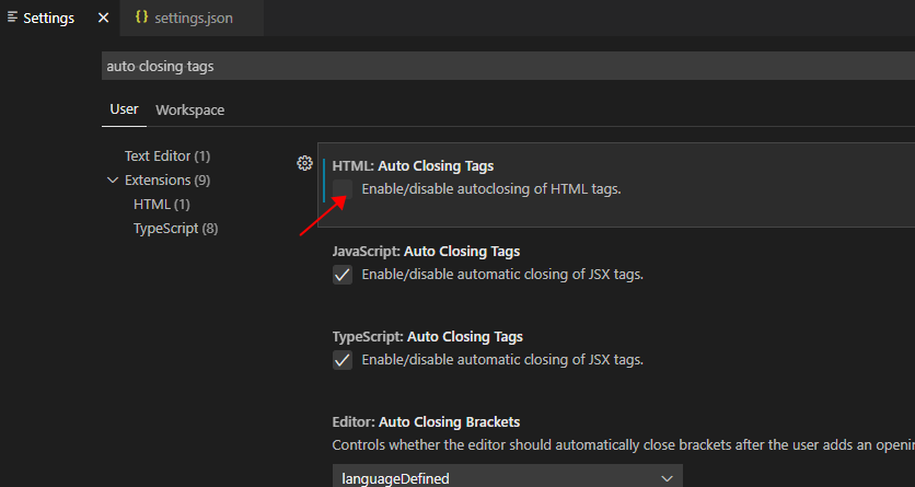 VS Code关闭自动闭合标签功能_vscode自动闭合标签-CSDN博客