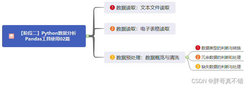 【阶段二】Python数据分析Pandas工具使用02篇：数据读取：文本文件读取、电子表格读取与数据预处理：数据概览与清洗