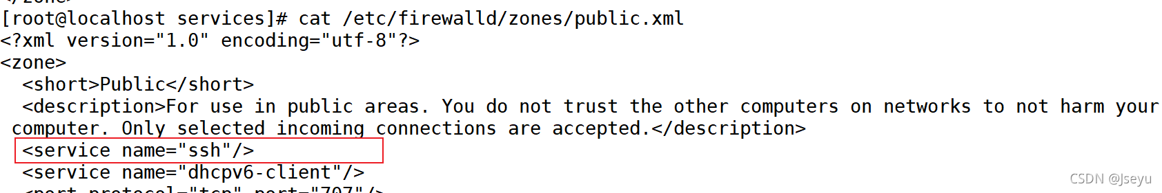 如上图，ssh服务已经开放，开启firewalld时不会影响