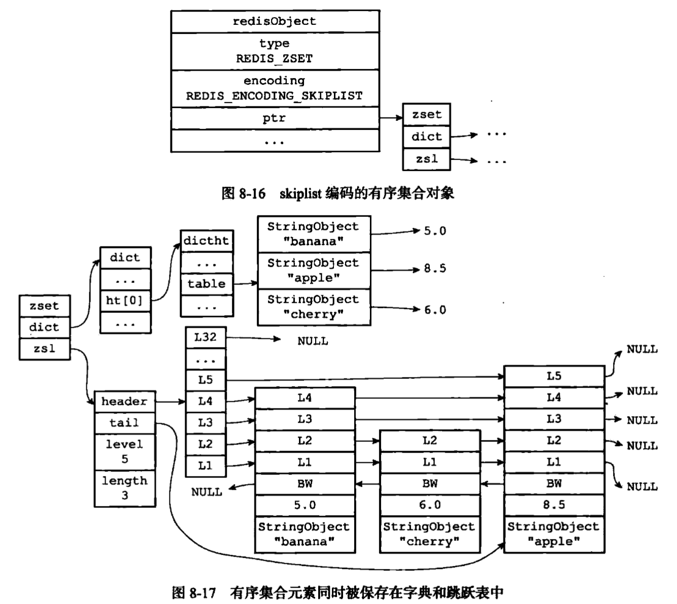 使用skiplist编码的有序集合