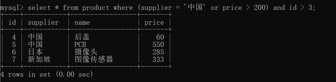 【mysql学习】6.where高级数据过滤