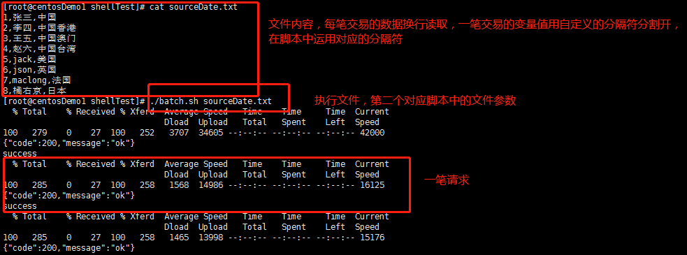 curl调用单笔接口结合shell循环实现批量操作