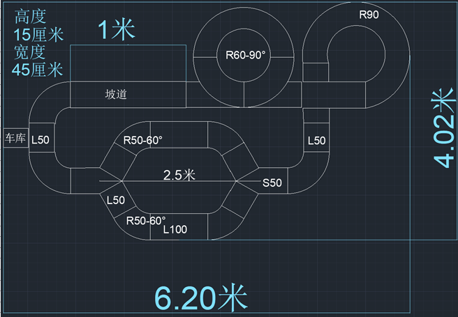 ▲ 图8.1.1 赛道设计与铺设