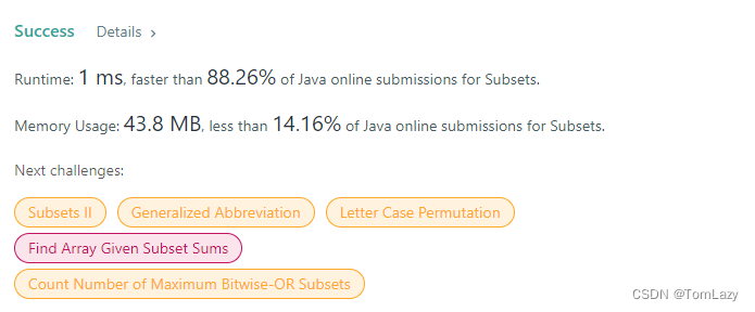 【LeetCode】No.78. Subsets -- Java Version