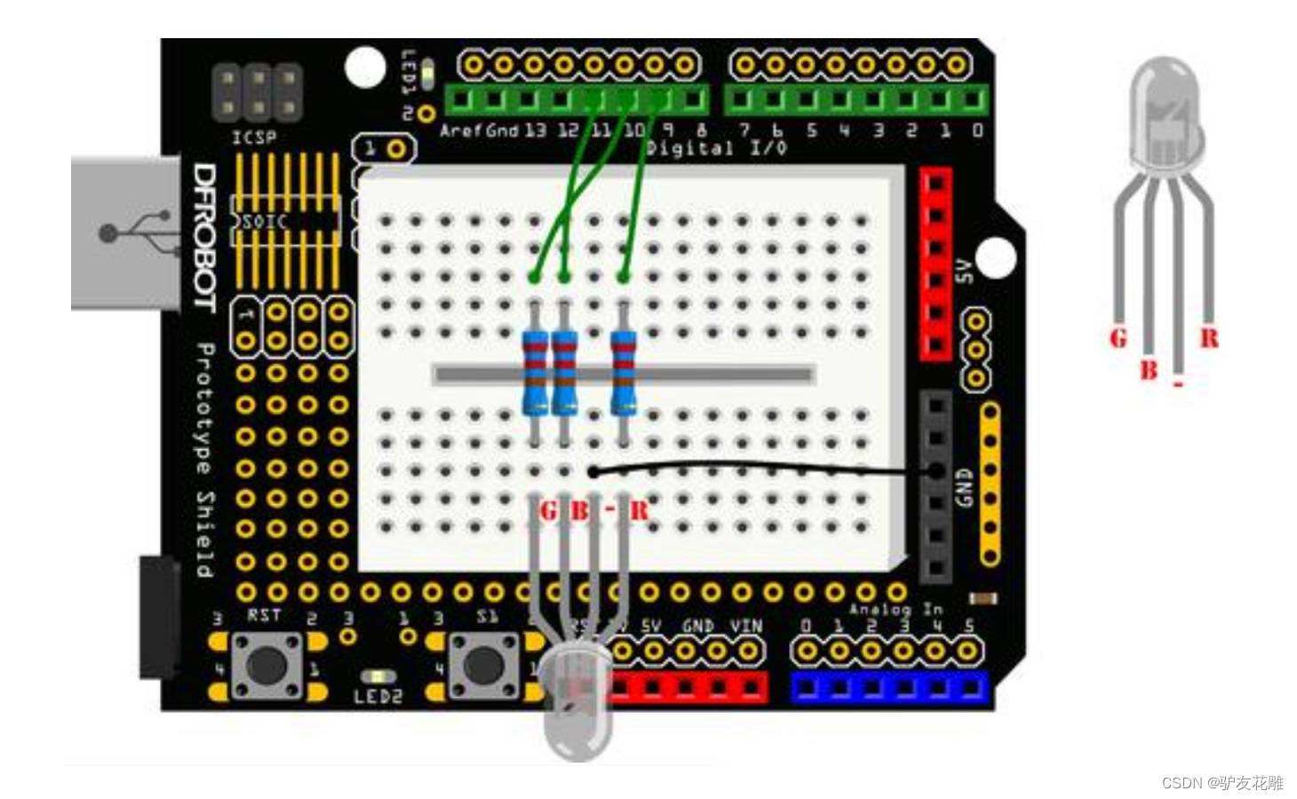 【雕爷学编程】Arduino动手做（28）--- KY-009全彩LED 5050 RGB模块3_三色led灯模块参数-CSDN博客