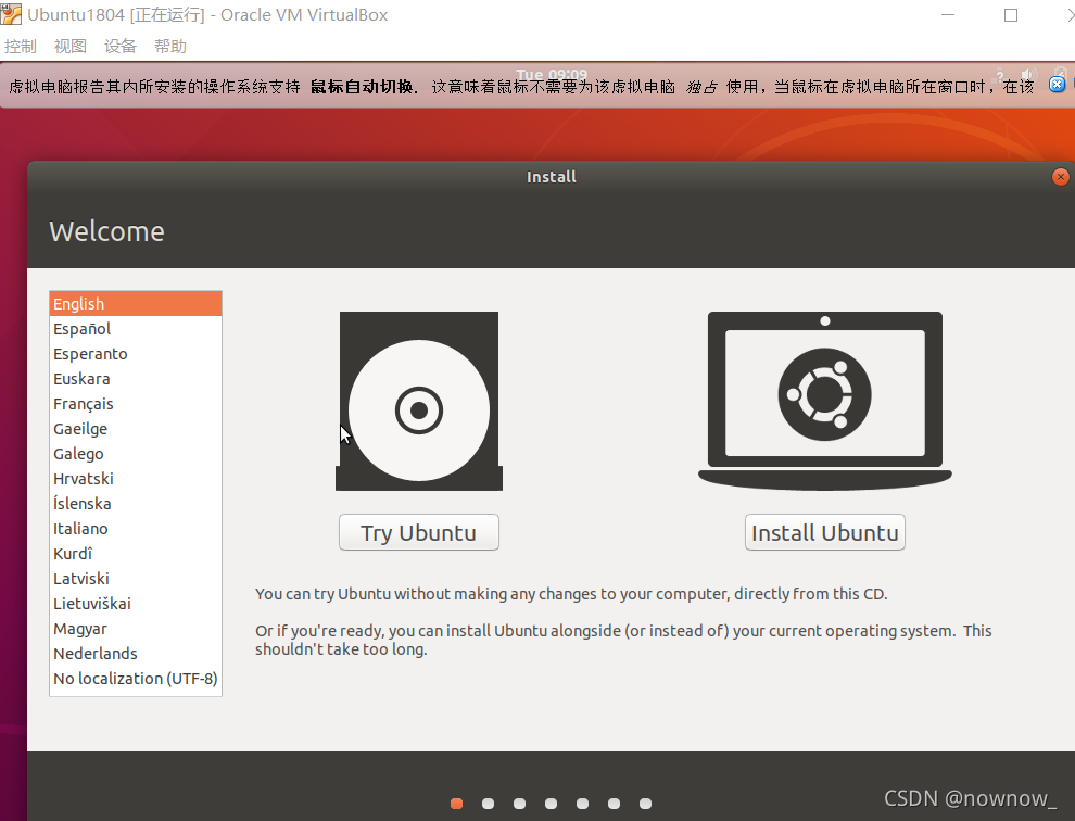 在虚拟机上安装ubuntu