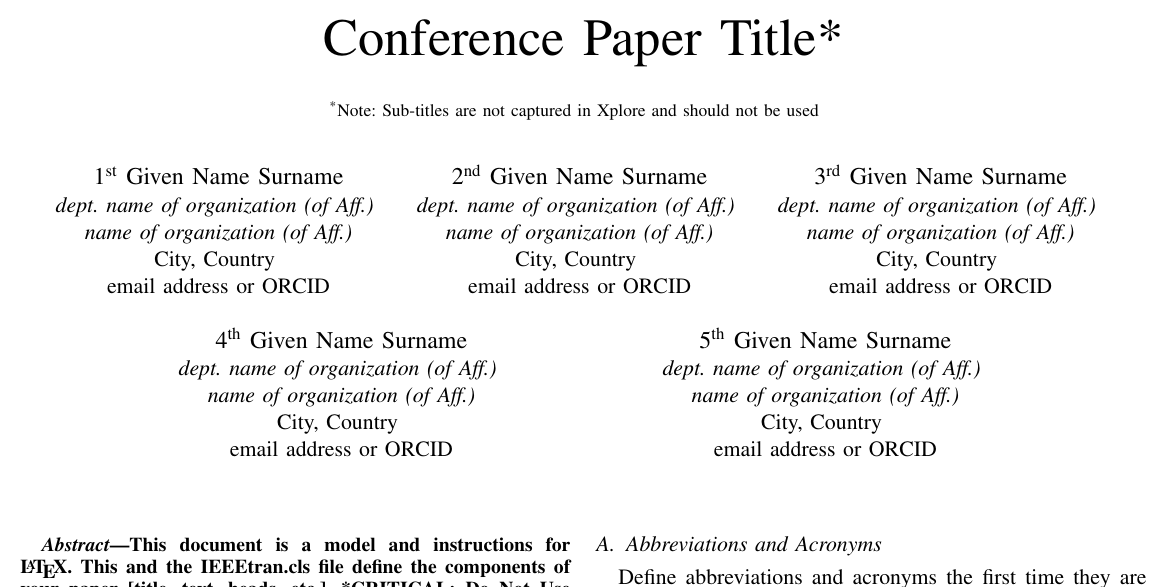 IEEEtran Latex模板五作者排版问题
