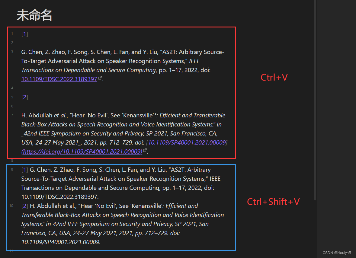 去除 Zotero + Obsidian 复制粘贴参考文献表时的多余空行（ctrl+shift+C）