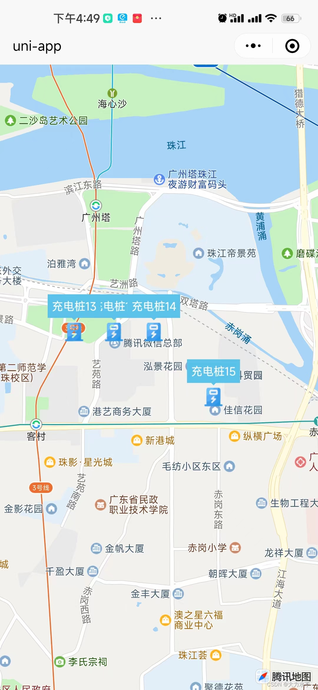 uniapp map地图实现marker聚合点，并点击marker触发事件