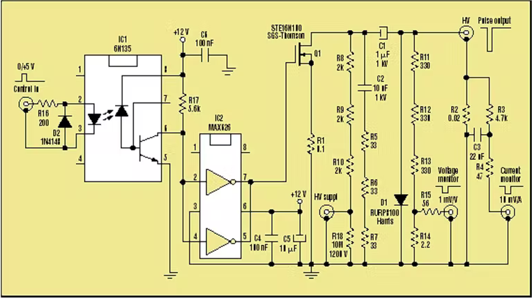 ▲ 图1.2.5 高压脉冲信号产生电路