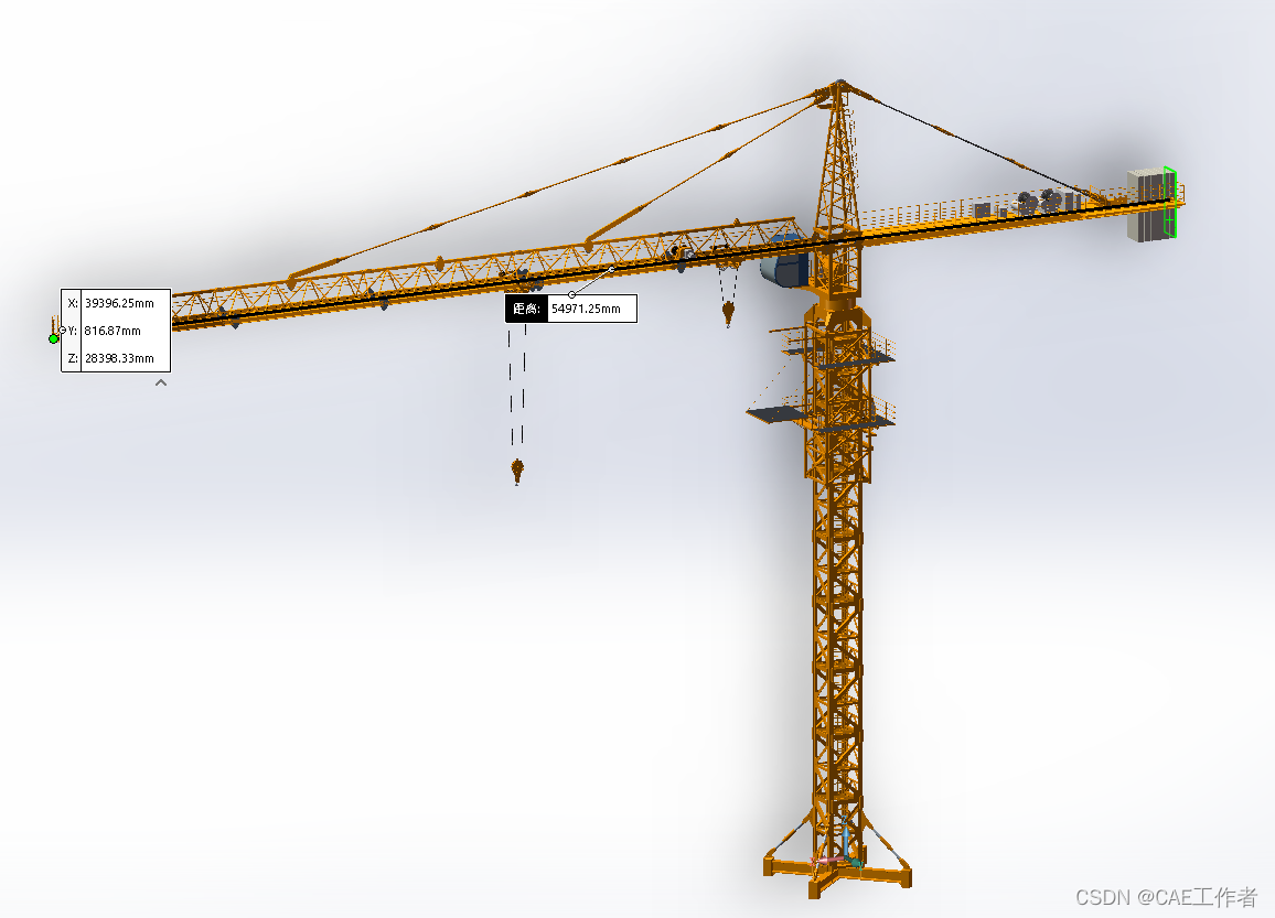 模型库建筑30米高塔吊起重机三维模型包括creo与stp格式