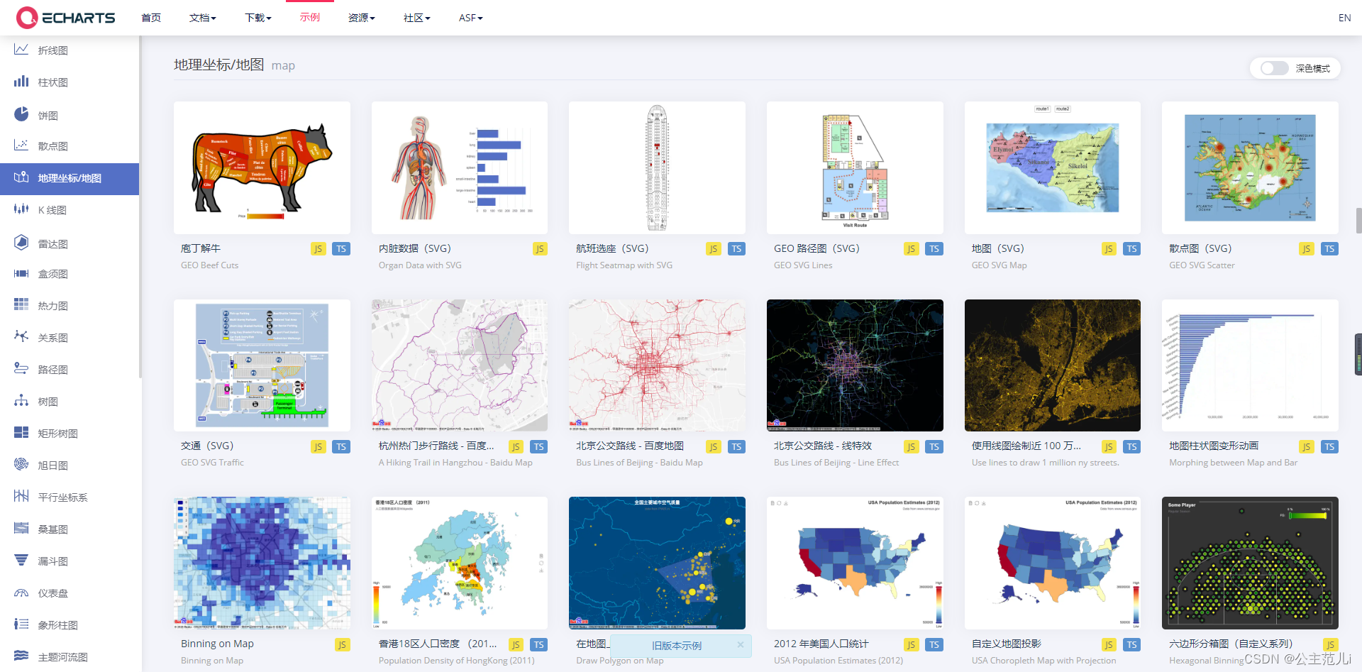 Echarts 地图生成 以及生成geojson文件（附带完整代码）