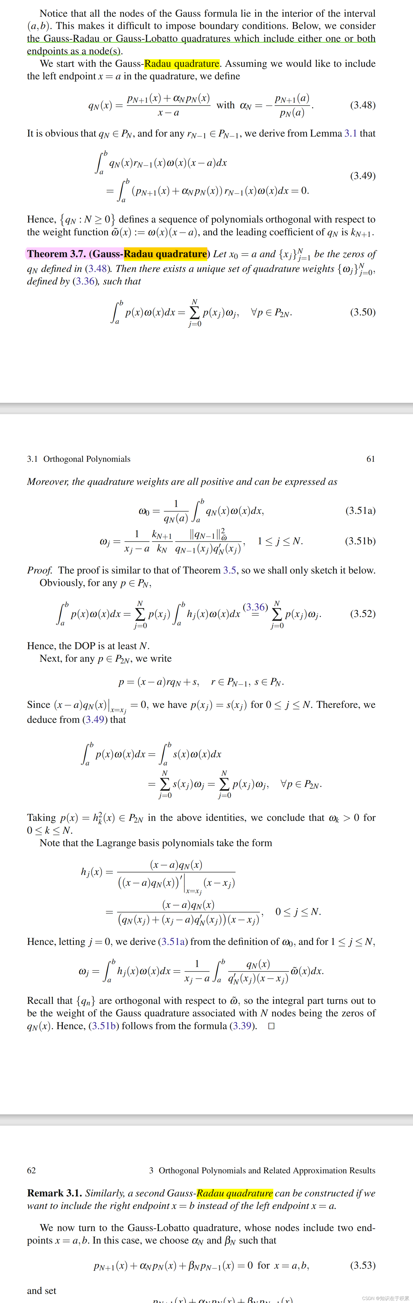 Radau Quadrature