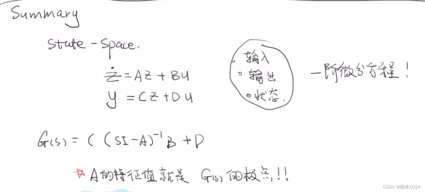 系统状态空间方程总结