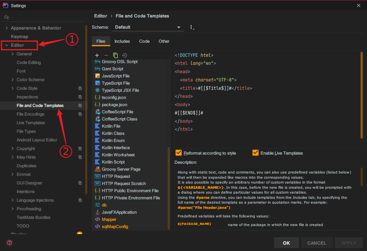 IDEA file template configuration - Programmer Sought