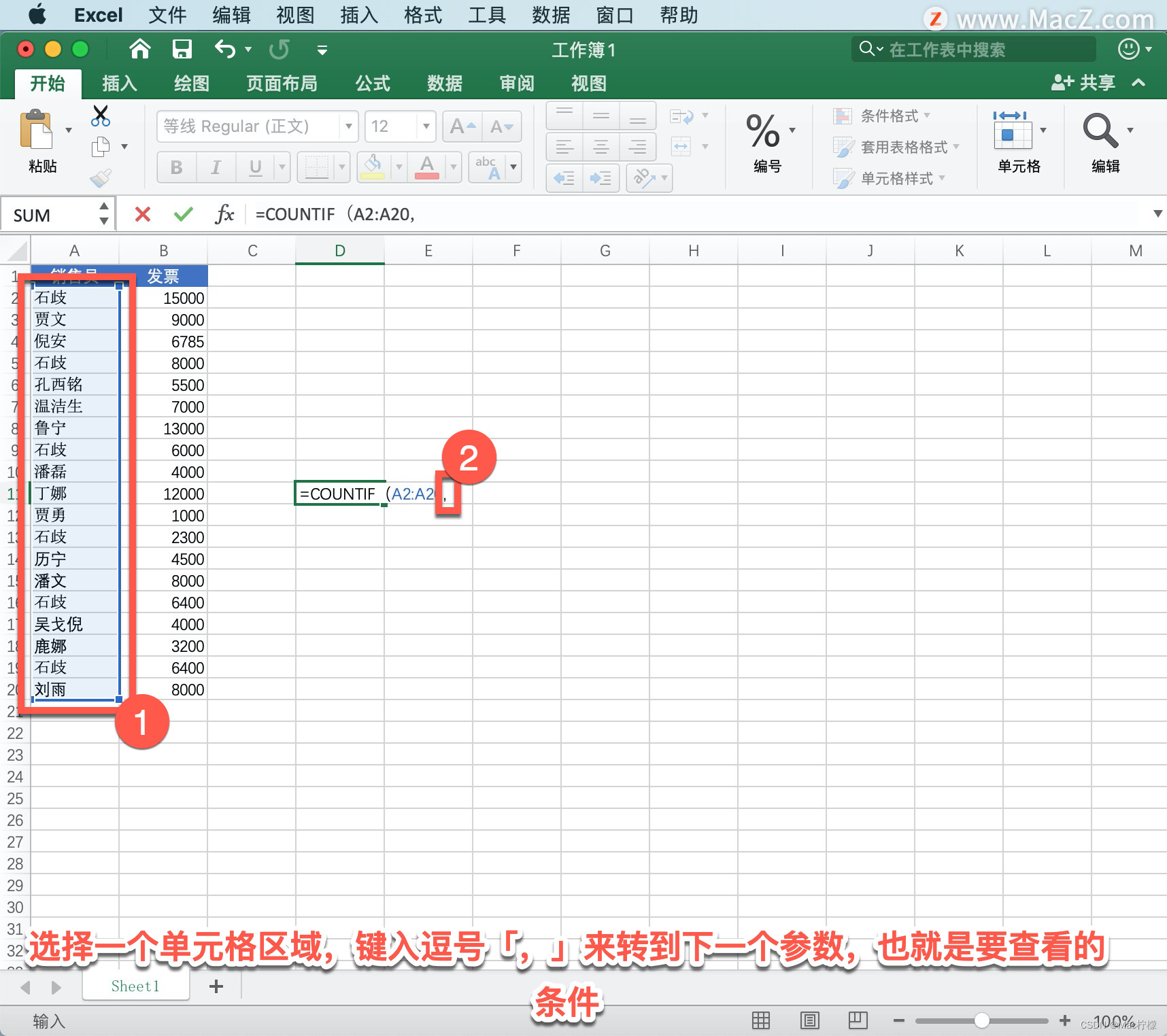 Microsoft Excel 教程：如何在 Excel 中使用 COUNTIF 函数？