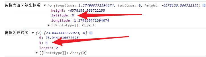 Cesium 问题：输出的 纬度 latitude 是 0