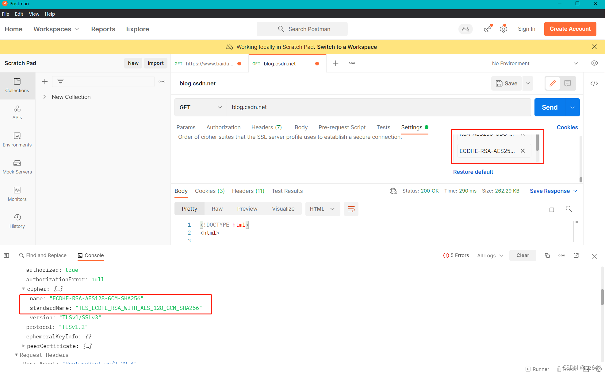POSTMAN测试TLS(HTTPS)握手成功_postman tls-CSDN博客