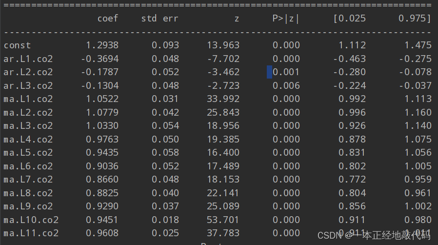 P值大于0.05,则可以拒绝系数为0 的原假设