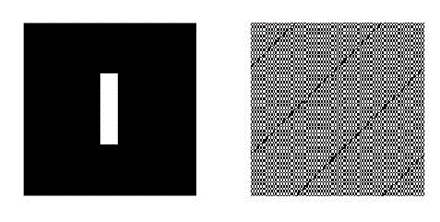 图1. 原图f1和FFT(f1)的幅度谱图