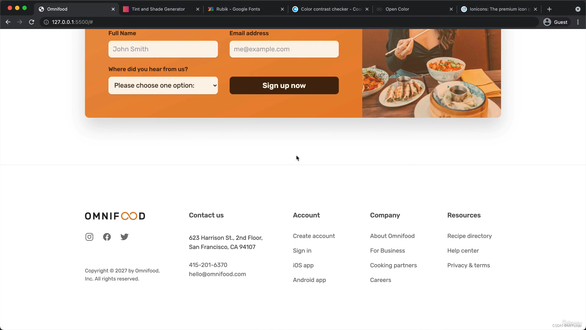 【Udemy-HTML CSS】Building Omnifood Website - HTML & CSS Part_tint ...