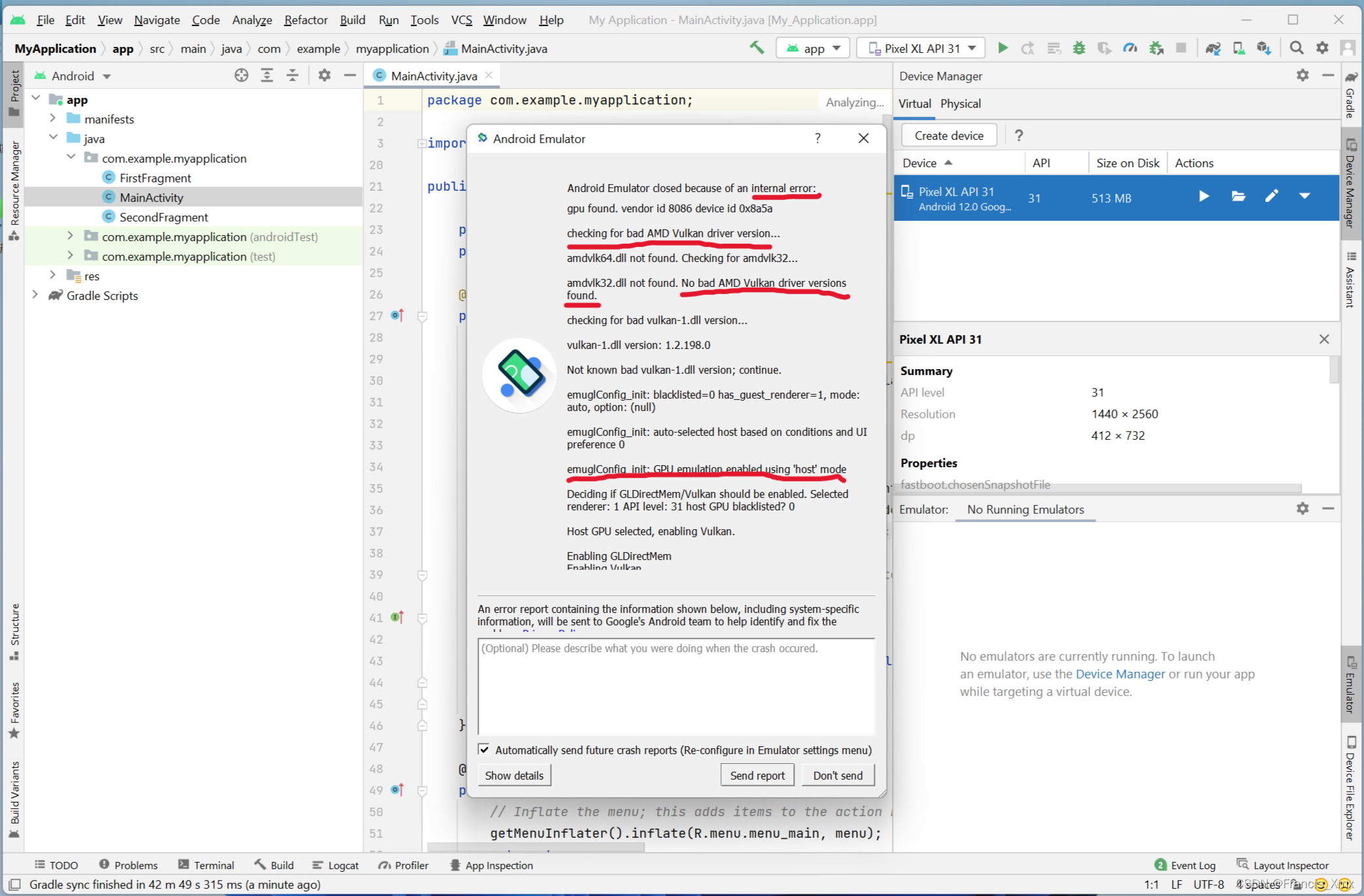 Android Studio虚拟机报错:The emulator process for AVD has terminated解决办法_the ...