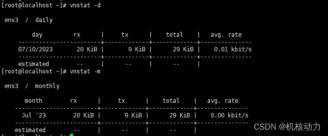 Centos7 统计整个服务器的流量出入