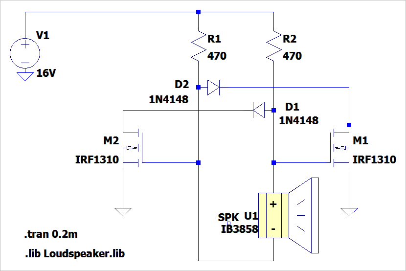 ▲ 图1.3.1 搭建的ZVS扬声器驱动电路
