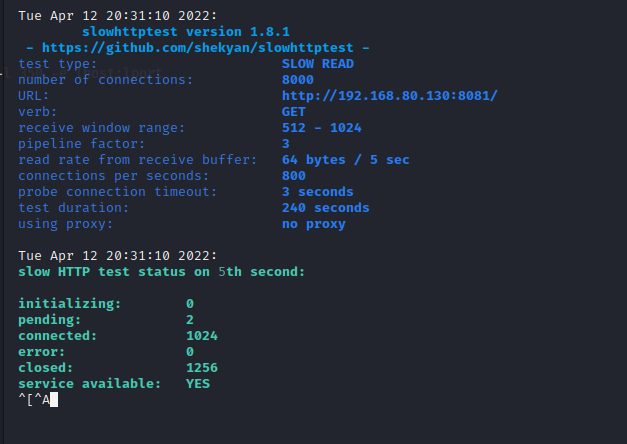 Slowhttptest慢速攻击Slowread模式攻击与检测_slow read-CSDN博客