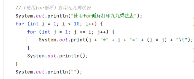 Java使用三种循环打印出九九乘法表 It Blog