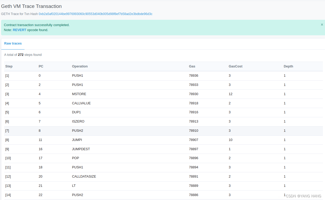 Geth Debug Trace Details