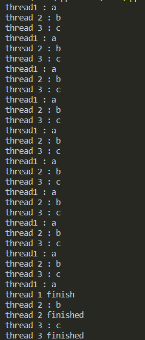 C++三个线程依次打印abc