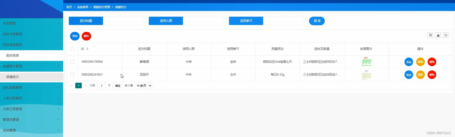 保健药方