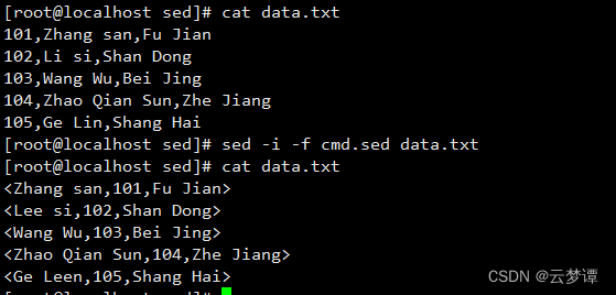 sed的不同执行方式