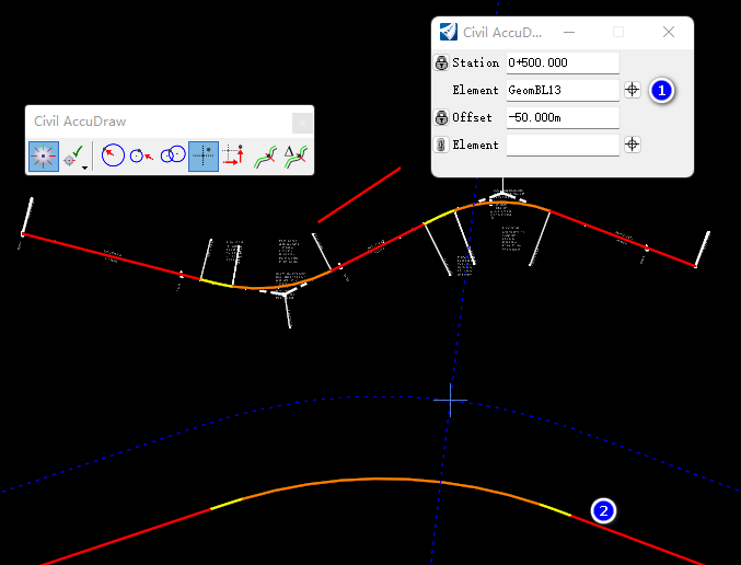 OpenRoads Designer平面几何路线-桩号、偏移绘图