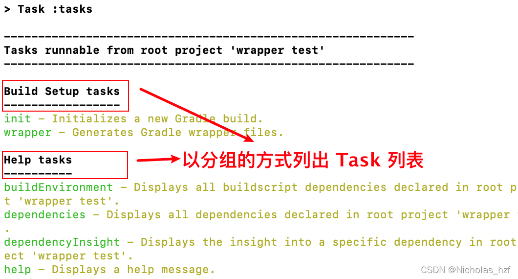 查看所有可执行的 Tasks