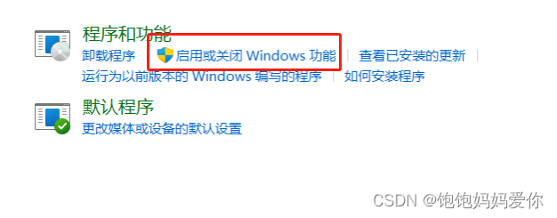 启用或关闭Windows功能