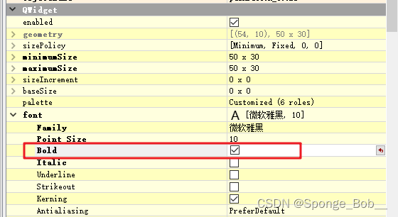 qt designer stylesheet 设置字体加粗无效